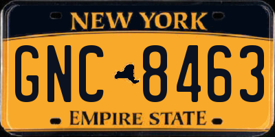 NY license plate GNC8463