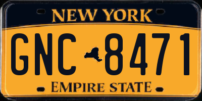 NY license plate GNC8471