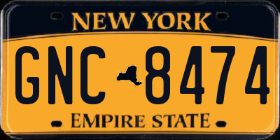 NY license plate GNC8474