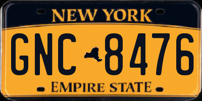NY license plate GNC8476