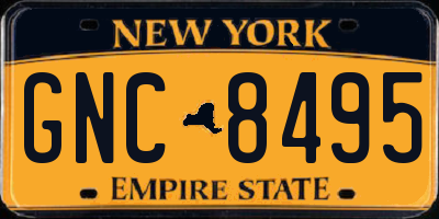 NY license plate GNC8495
