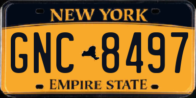 NY license plate GNC8497