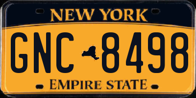 NY license plate GNC8498