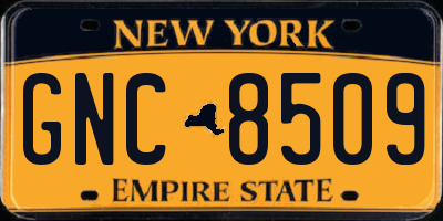 NY license plate GNC8509