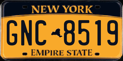 NY license plate GNC8519