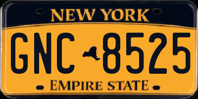 NY license plate GNC8525