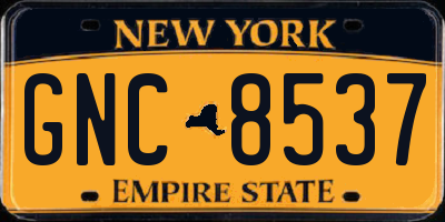 NY license plate GNC8537