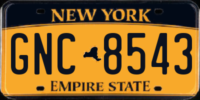 NY license plate GNC8543