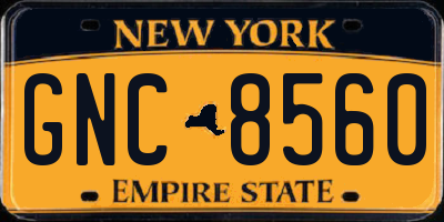NY license plate GNC8560