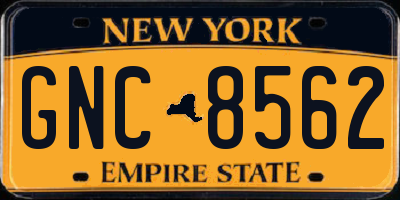 NY license plate GNC8562