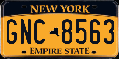 NY license plate GNC8563