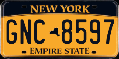 NY license plate GNC8597
