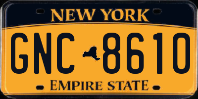 NY license plate GNC8610