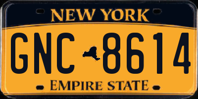 NY license plate GNC8614