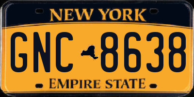 NY license plate GNC8638