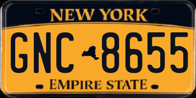 NY license plate GNC8655