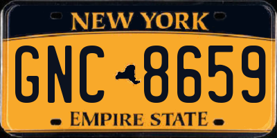 NY license plate GNC8659