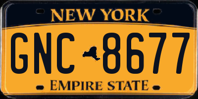 NY license plate GNC8677