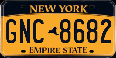 NY license plate GNC8682