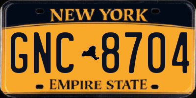 NY license plate GNC8704