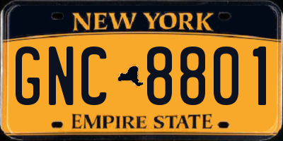 NY license plate GNC8801
