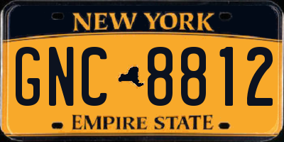 NY license plate GNC8812