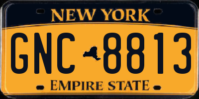 NY license plate GNC8813