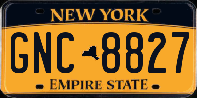 NY license plate GNC8827