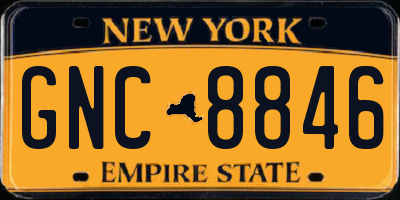 NY license plate GNC8846