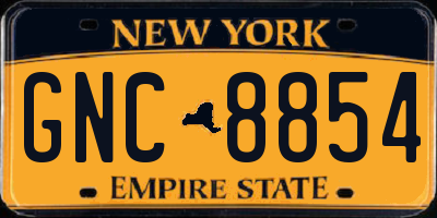 NY license plate GNC8854