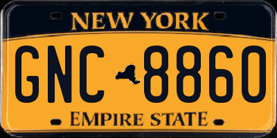 NY license plate GNC8860