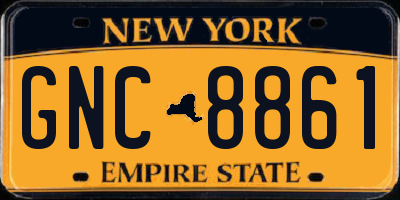 NY license plate GNC8861
