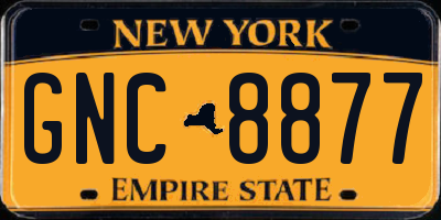 NY license plate GNC8877
