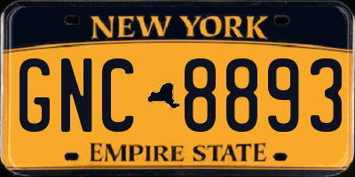 NY license plate GNC8893
