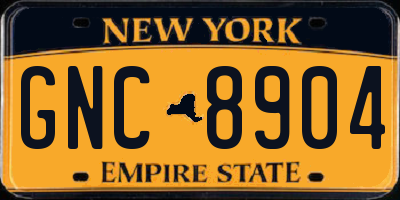 NY license plate GNC8904