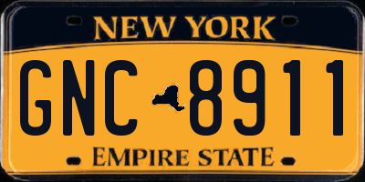 NY license plate GNC8911
