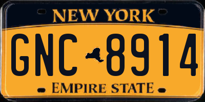 NY license plate GNC8914