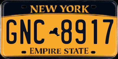 NY license plate GNC8917