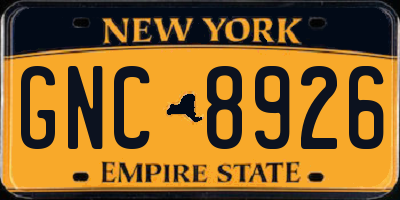 NY license plate GNC8926