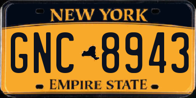 NY license plate GNC8943