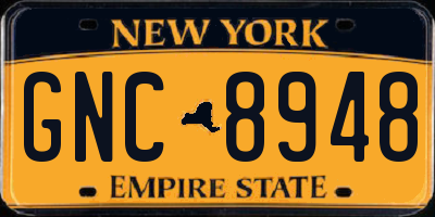 NY license plate GNC8948