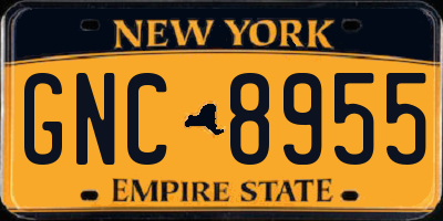 NY license plate GNC8955