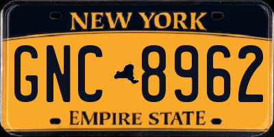 NY license plate GNC8962