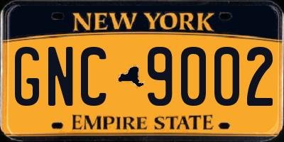 NY license plate GNC9002