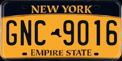 NY license plate GNC9016