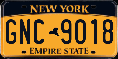 NY license plate GNC9018