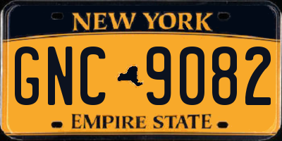 NY license plate GNC9082