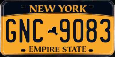 NY license plate GNC9083