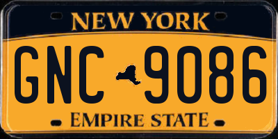 NY license plate GNC9086