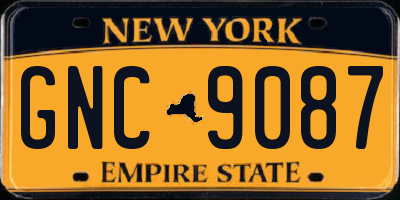 NY license plate GNC9087